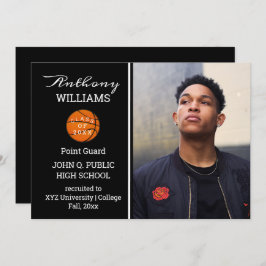 Invitación de graduación fotográfica de jugador de