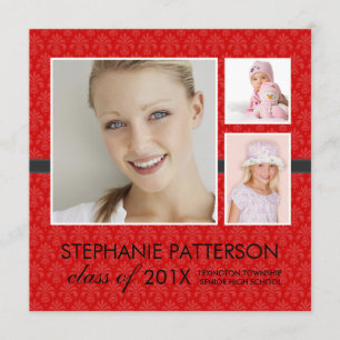 Invitación de graduación fotográfica de Moda de po