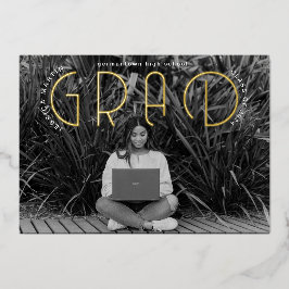 Invitación de graduación fotográfica de tipografía