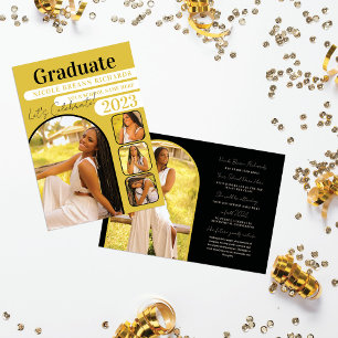 Invitación de graduación fotográfica de tipografía