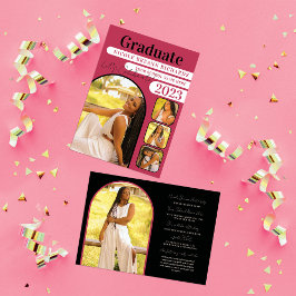 Invitación de graduación fotográfica de tipografía