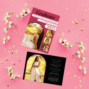 Invitación de graduación fotográfica de tipografía