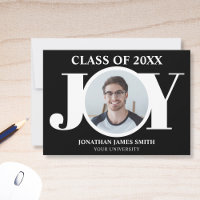 Invitación de graduación fotográfica de tipografía