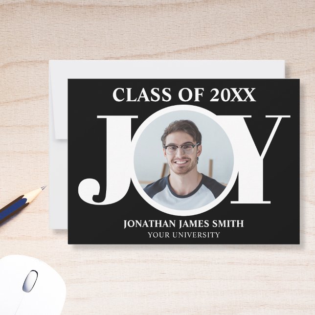 Invitación de graduación fotográfica de tipografía (Subido por el creador)