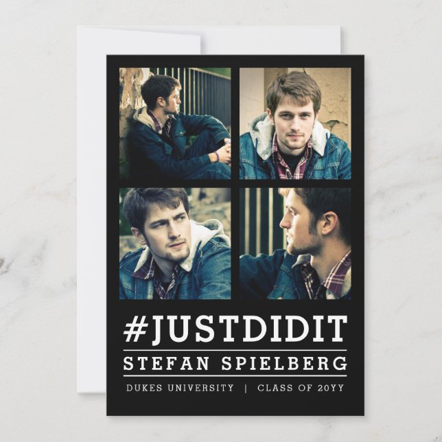 Invitación de graduación fotográfica en Instagram  (Anverso)