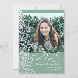 Invitación de graduación fotográfica Green Ferns V