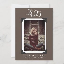 Invitación de graduación fotográfica marrón