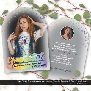 Invitación de graduación fotográfica orgullo arcoi