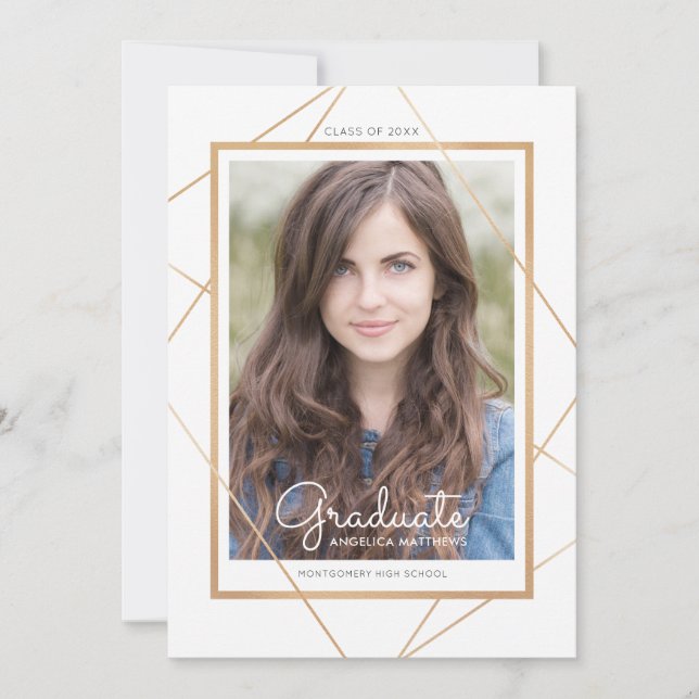 Invitación de graduación geométrica (Anverso)