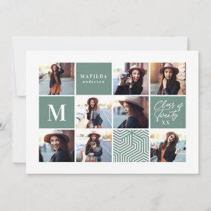 Invitación de graduación geométrica multifoto