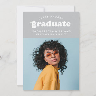 INVITACIÓN DE GRADUACIÓN   GRADUADO RETRO MODERNO 