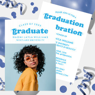 INVITACIÓN DE GRADUACIÓN   GRADUADO RETRO MODERNO 