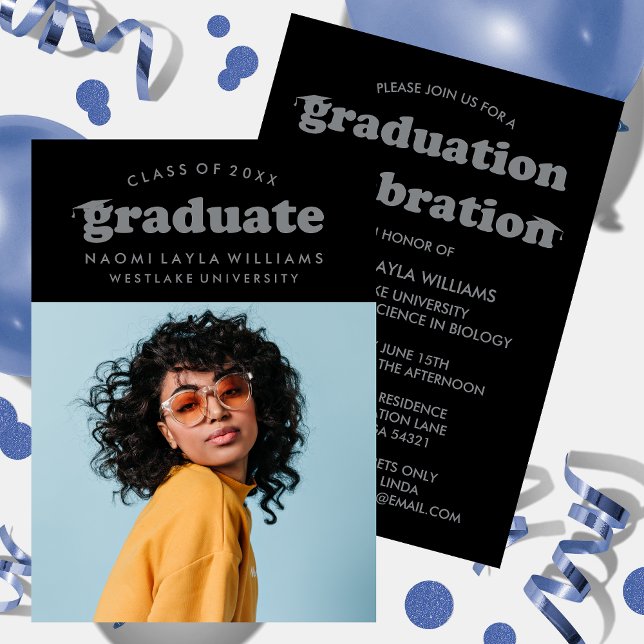 INVITACIÓN DE GRADUACIÓN | GRADUADO RETRO MODERNO  (Subido por el creador)