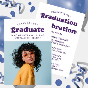 INVITACIÓN DE GRADUACIÓN   GRADUADO RETRO MODERNO 