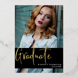 Invitación de graduación guión gráfico moderno sim