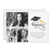 Invitación de graduación Hip Hip Hooray