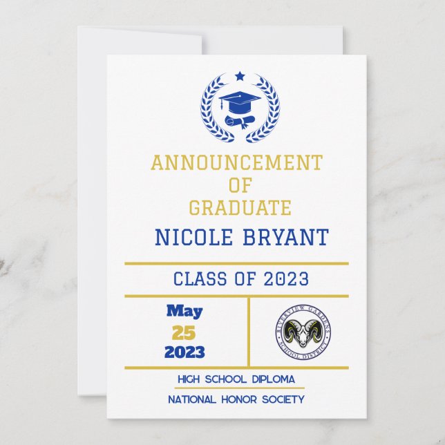 Invitación de graduación HS (Anverso)