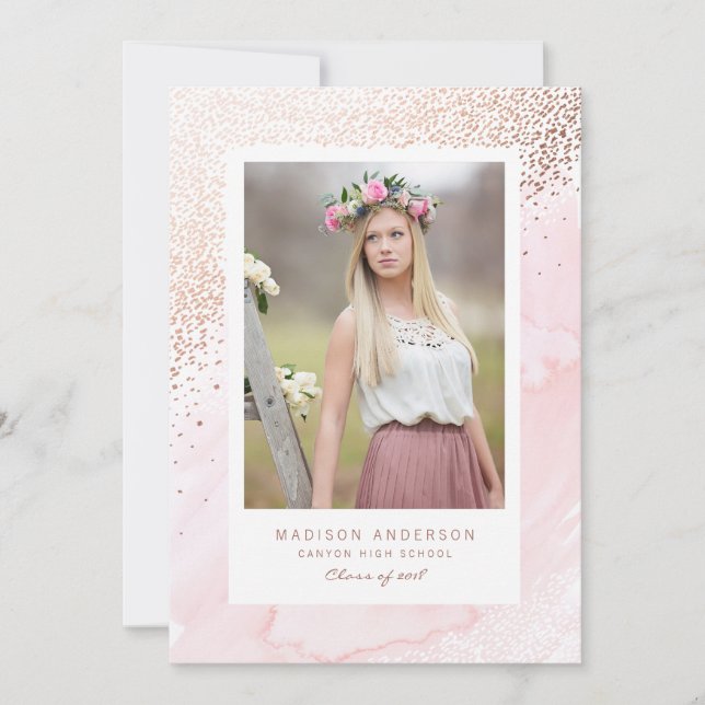 Invitación de graduación joven silvestre y gratuit (Anverso)