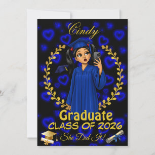 Invitación de Graduación Latina Clase de Azul Dora