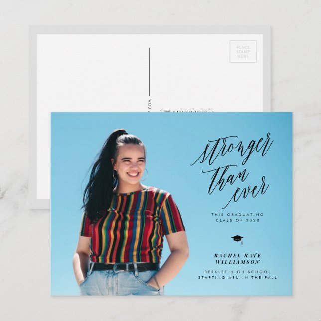 Invitación de graduación más fuerte que nunca (Anverso / Reverso)