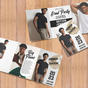 Invitación de Graduación Masculina de Temporada de