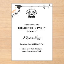 Invitación de graduación médica - Doctor y enferme