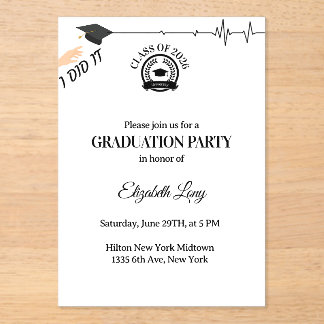 Invitación de graduación médica - Doctor y enferme