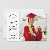 Invitación de graduación Minimalista blanca