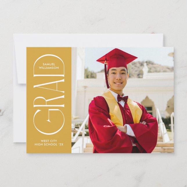 Invitación de graduación Minimalista moderna amari (Anverso)