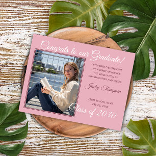 Invitación de graduación Minimalista rosa