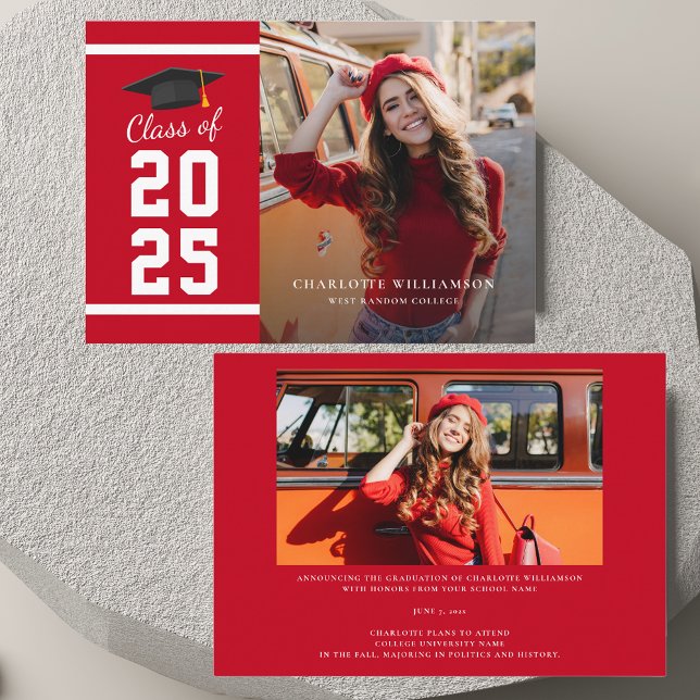 Invitación de Graduación Moderna 2025 Photo Grad (Modern Graduation 2025 Photo Grad Announcement)