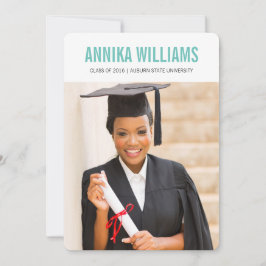 Invitación de graduación moderna audaz y colorida