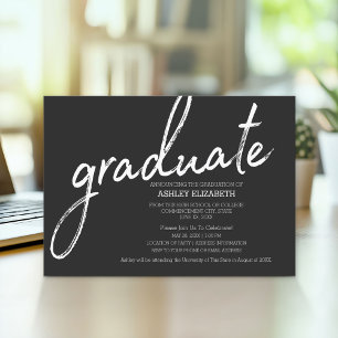 Invitación de graduación moderna con franjas audac