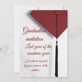 Invitación de graduación moderna con gorra de grad