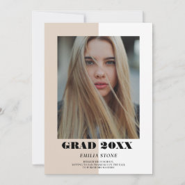 Invitación de graduación moderna de bloque de colo