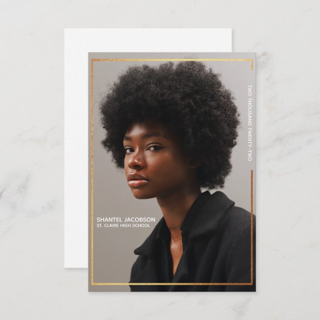 Invitación de graduación moderna de la frontera do (Anverso / Reverso)