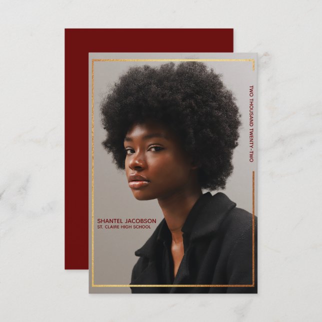 Invitación de graduación moderna de la frontera do (Anverso / Reverso)