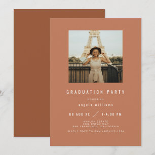 Invitación de graduación moderna ZARA Naranja quem