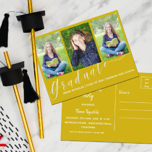Invitación de graduación multicolor amarillo 2024