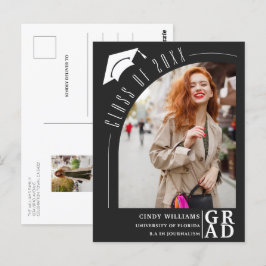 Invitación de Graduación Negra de Arco Moderno