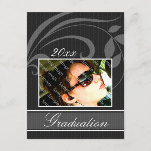 Invitación de graduación negra de foto personaliza