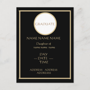 INVITACIÓN DE GRADUACIÓN NEGRO Y DORADO