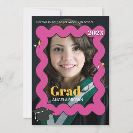 Invitación de graduación ondulada de la acequia ro