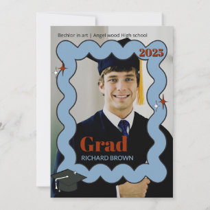 Invitación de graduación ondulada de la ondulación