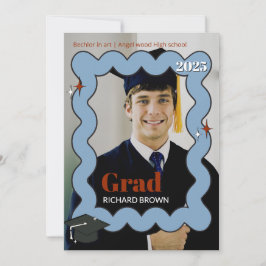 Invitación de graduación ondulada de la ondulación