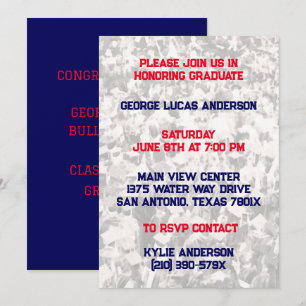Invitación de graduación para atleta jugador de ro