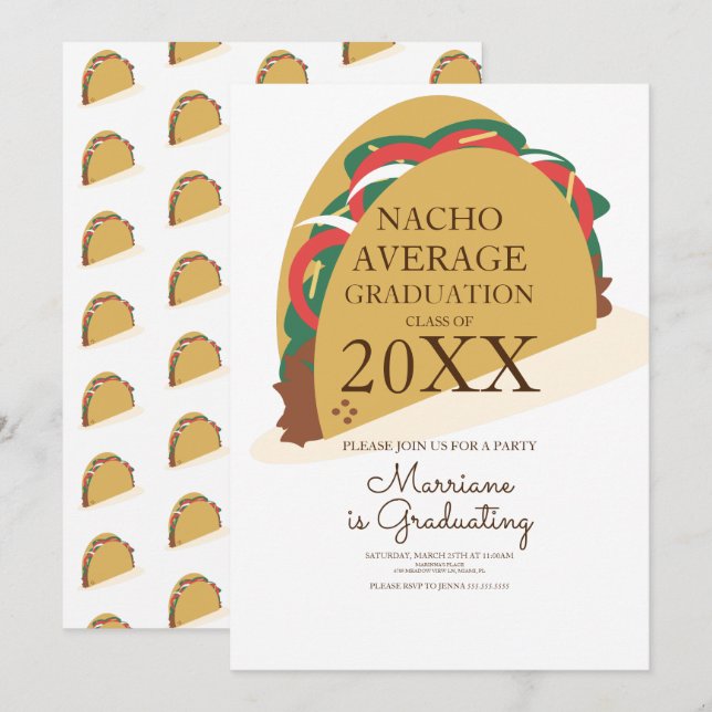 Invitación de Graduación para Brunch de Fiesta de  (Anverso / Reverso)
