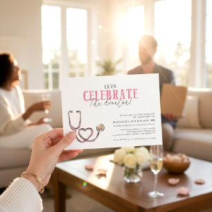 Invitación de graduación para celebrar con estetos