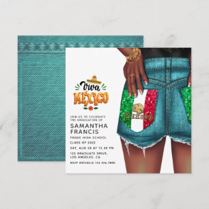 Invitación de graduación para chica de mezclilla m