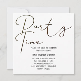 Invitación de graduación Party Time Señorita Esper